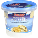 marinated mussels tub no background