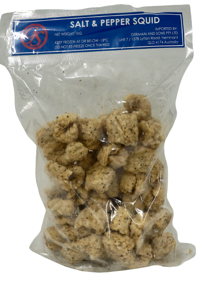 salt and pepper squid in packet no background