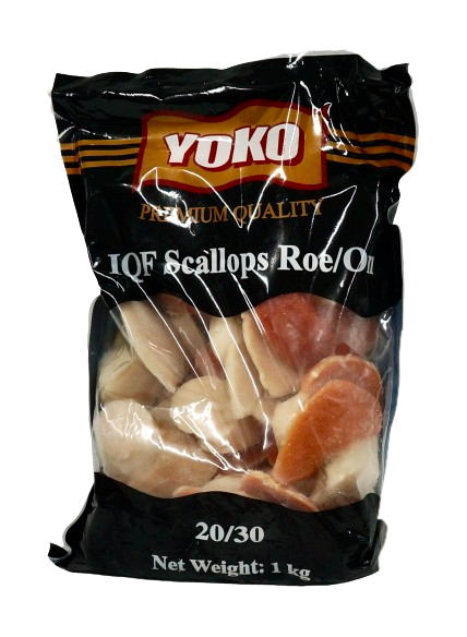 scallops roe on packet no background