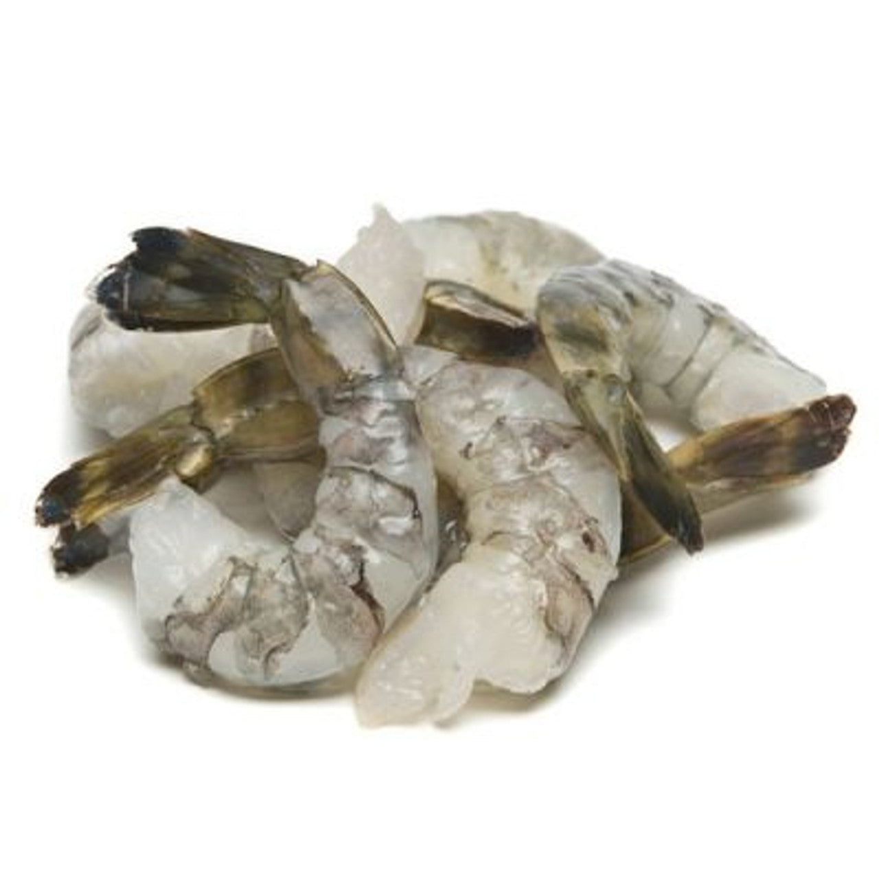 Raw prawn cutlets on a white background