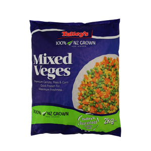 mixed veges packet white backgound