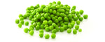 pile of green peas white background