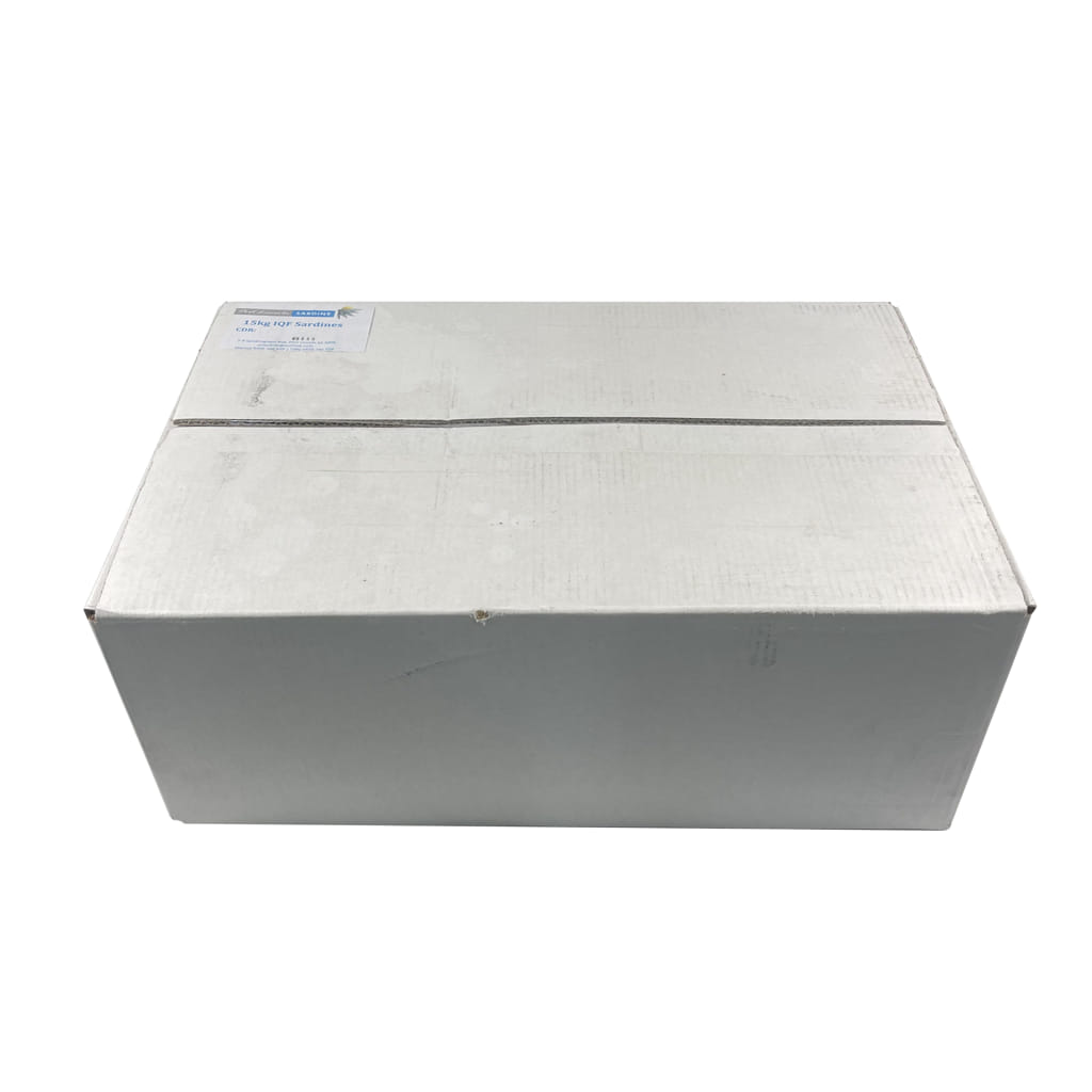 white box of sardines white background