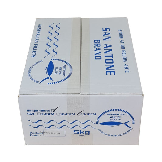 Straight Cut Whiting Skin On iqf 13cm+ 5kg