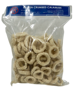 crumbed calamari rings in packaging no background