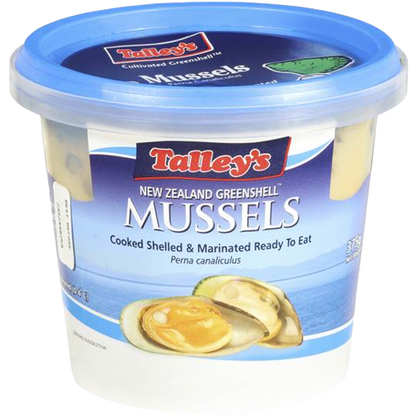 marinated mussels tub no background