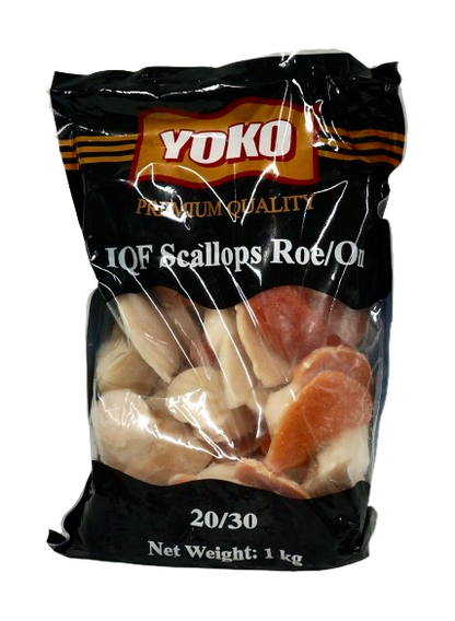 scallops roe on packet no background