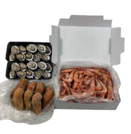5kg tiger prawns 2 dozen sa half shell oysters 8 moreton bay bugs