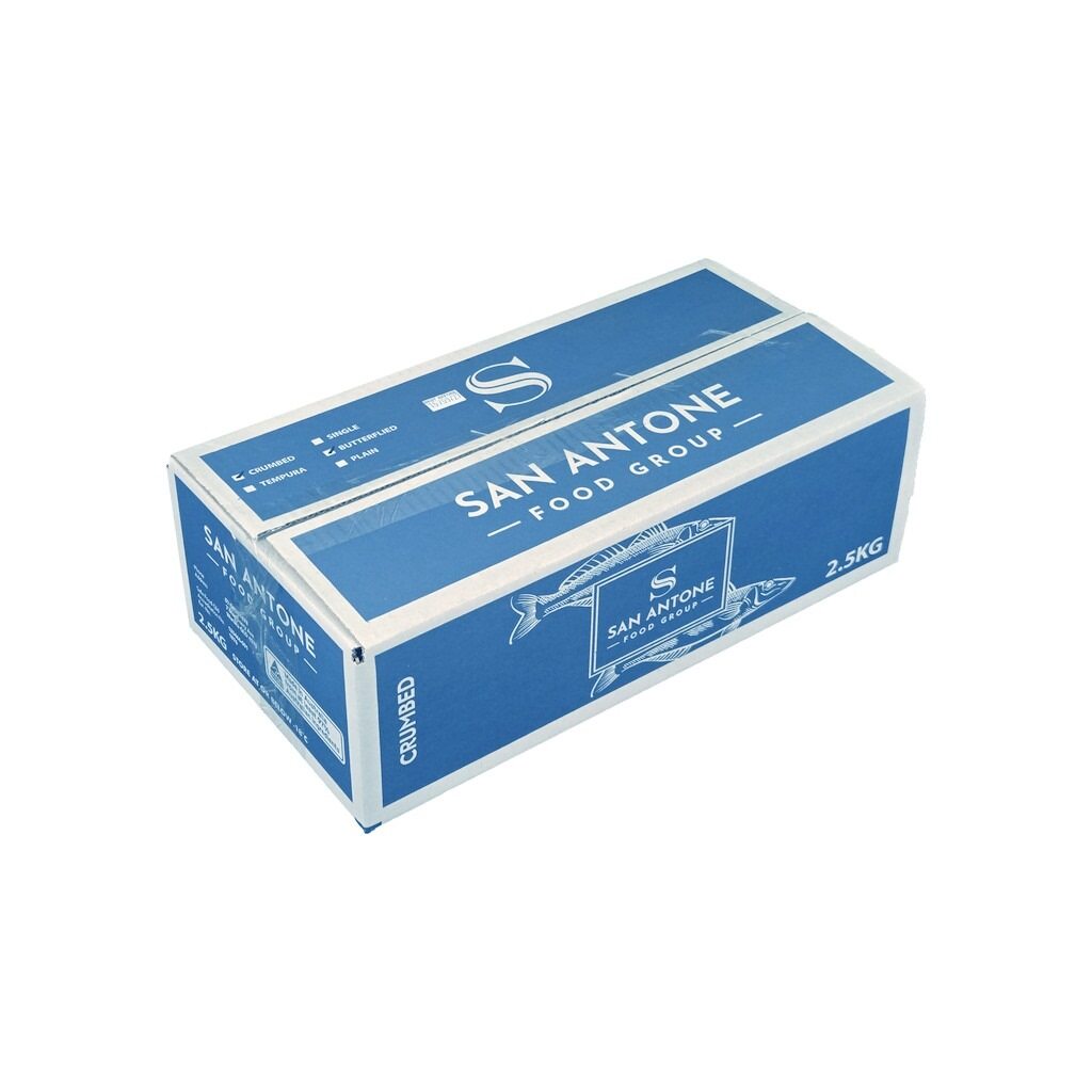 Blue box with 'San Antone' branding on a white background