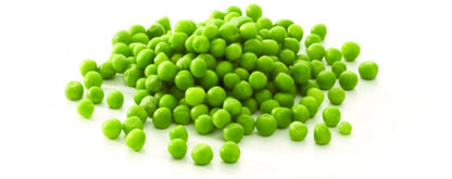 pile of green peas white background