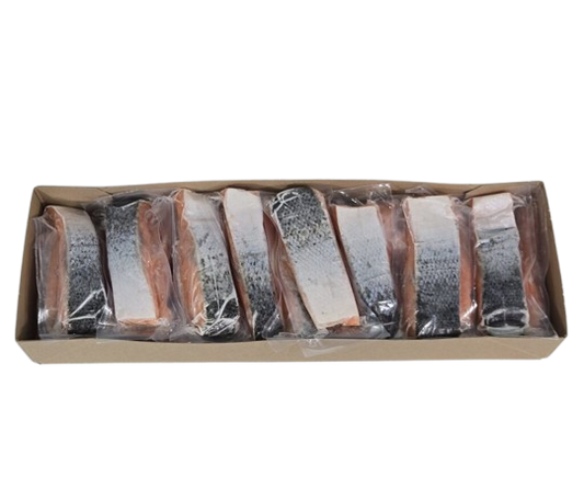 Salmon Portions Skin On (IVP) 200gm 5kg Ctn
