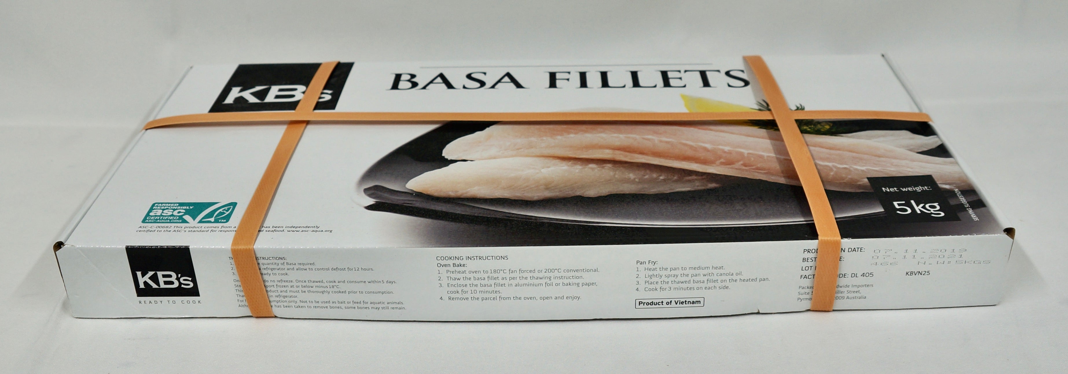 Basa Fillets Skinless 5kg Ctn