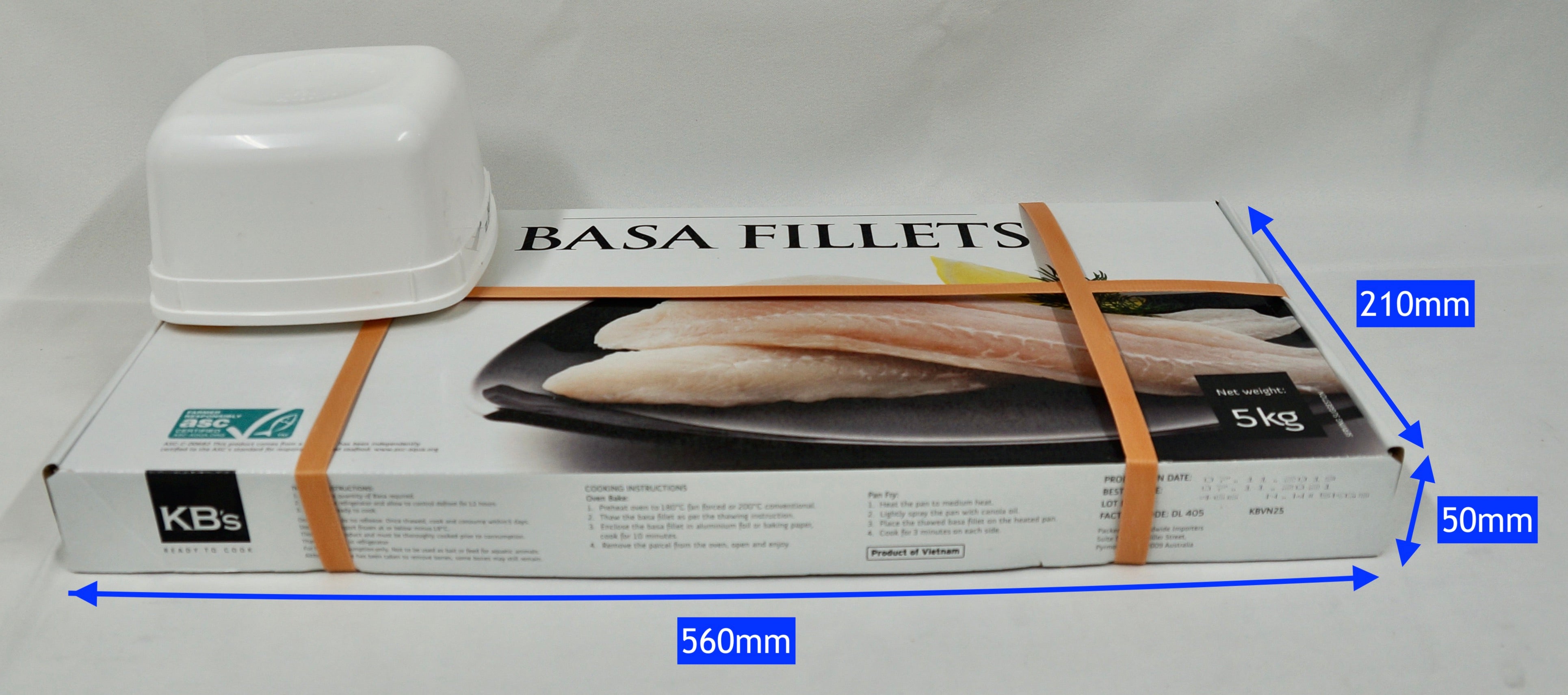 basa fillet carton with dimensions