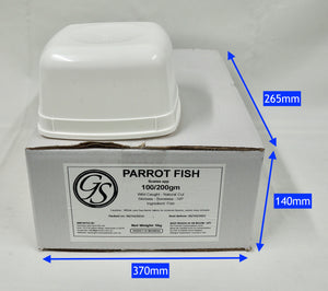parrot fish carton with dimensions